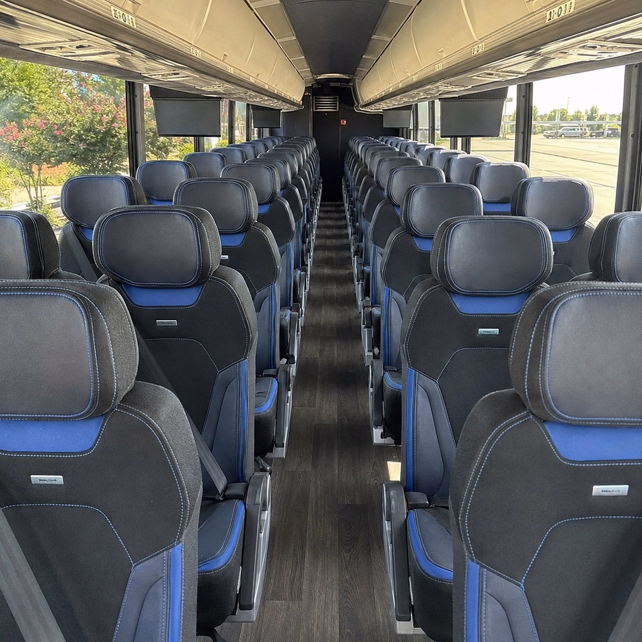 56 passenger charter bus interior